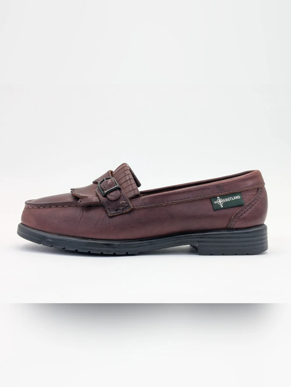 Eastland Women Sz 6M Rare Vintage Burgundy Cordovan Leather Kiltie Tassel Loafer